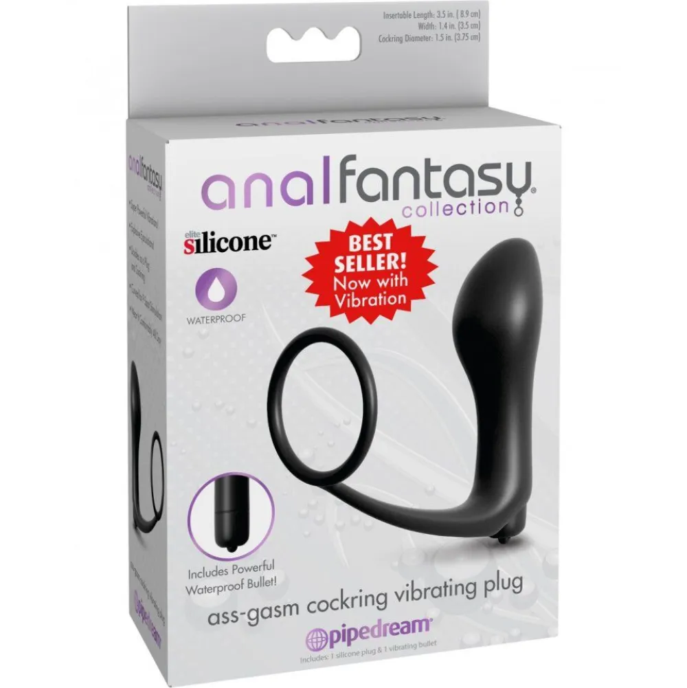 Penisring „Vibrating Plug“ mit batteriebetriebenem Vibro-Analplug| Vibration| analfantasy collection> Outlet