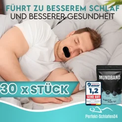Perfekt-Schlafen24 - 30 x Antischnarch Mundpflaster in Schwarz><noscript><img width=