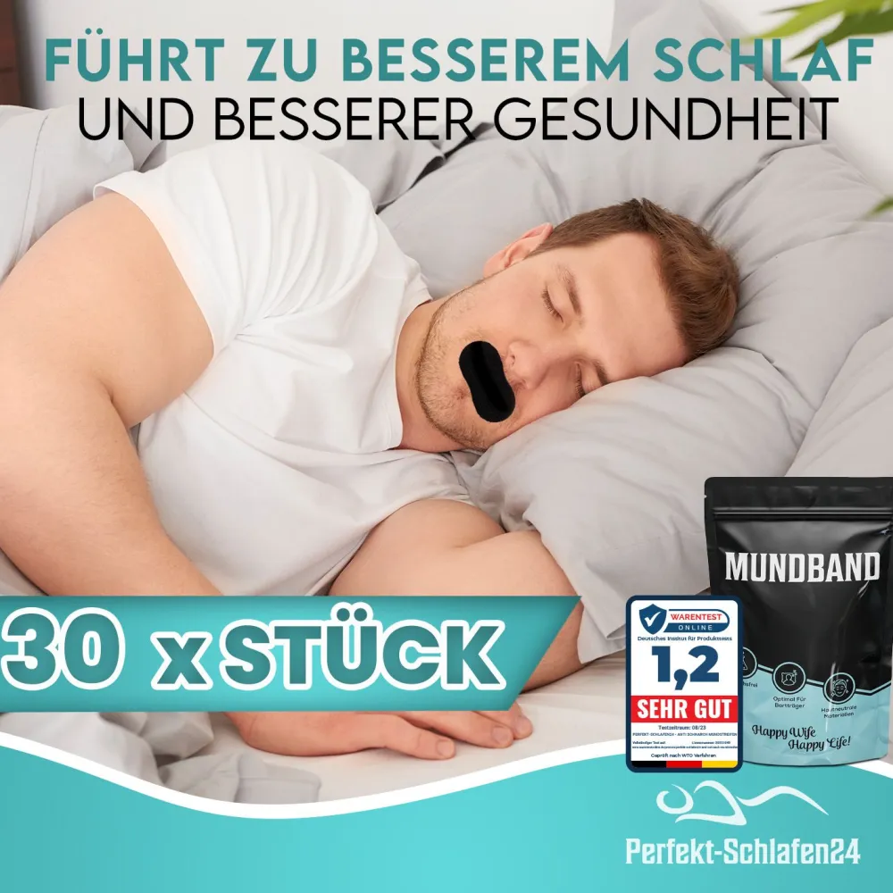 Perfekt-Schlafen24 - 30 x Antischnarch Mundpflaster in Schwarz>