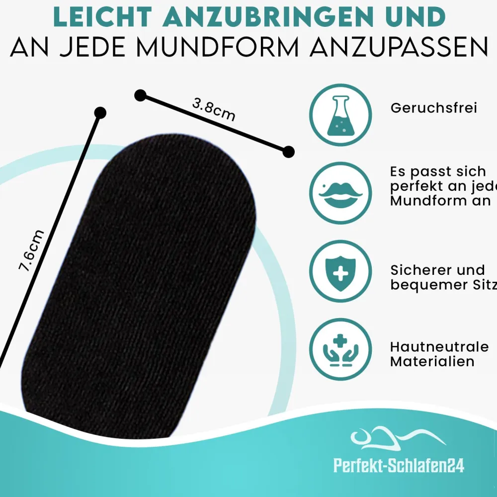 Perfekt-Schlafen24 - 30 x Antischnarch Mundpflaster in Schwarz>