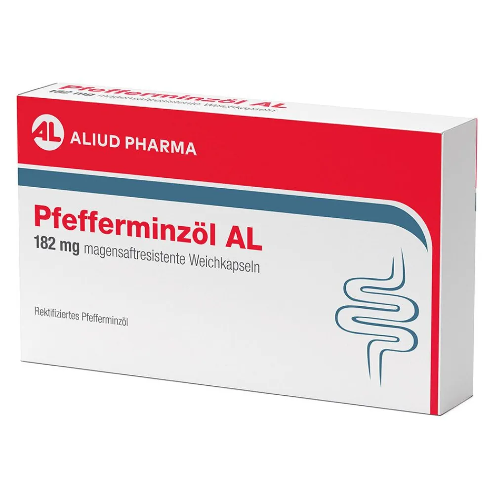 Pfefferminzöl AL 182 mg Weichkapseln bei Bauchkrämpfen, Bauchschmerzen, Blähungen, insbesondere bei Reizdarmsyndrom| Best