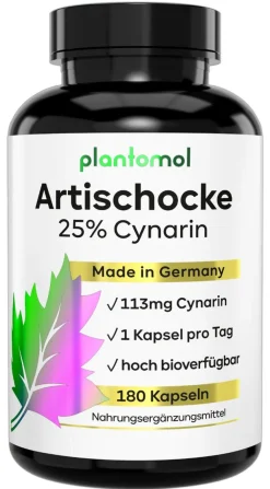 ® Artischocken Kapseln - 100:1 Artischocken-Extrakt mit 113mg Cynarin pro Kapsel|plantomol Discount