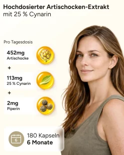 ® Artischocken Kapseln - 100:1 Artischocken-Extrakt mit 113mg Cynarin pro Kapsel|plantomol Discount
