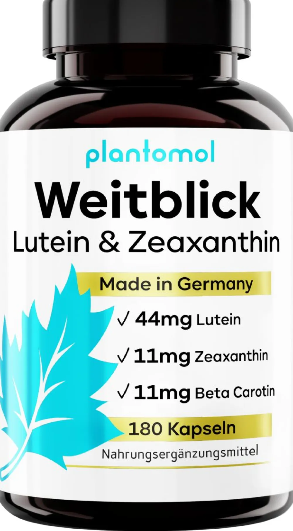 ® Augenvitamine mit Lutein Zeaxanthin Beta Carotin Vitamin A & Vitamin B2 - Weitblick|plantomol Best
