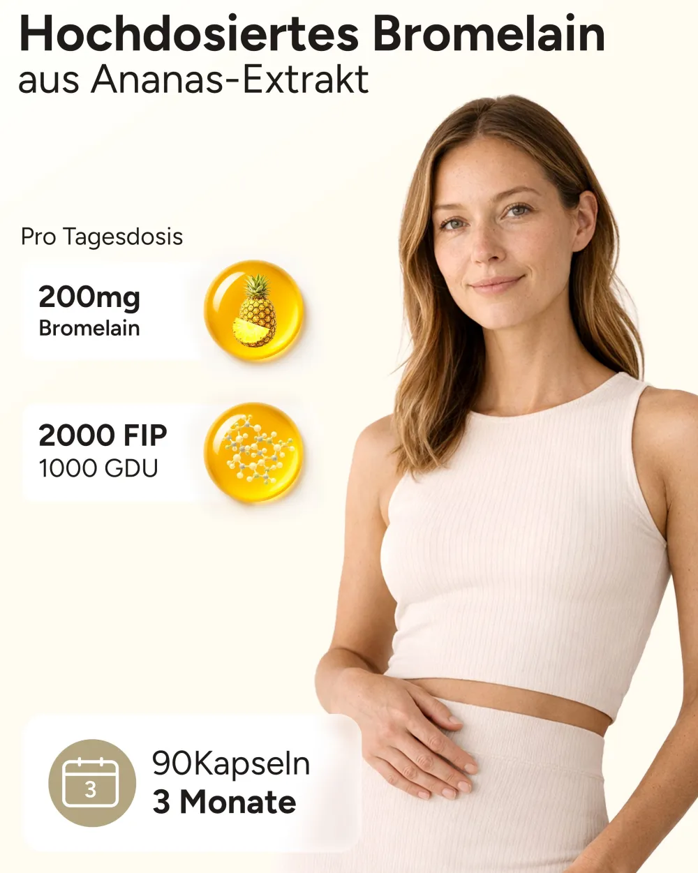 ® Bromelain Kapseln mit 2000 FIP pro Kapsel - 200mg Bromelain Enzym aus Ananas-Extrakt>plantomol Online