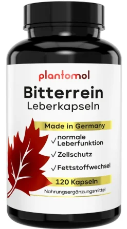 ® Leber Kur Kapseln mit Mariendistel Artischocke Löwenzahn & Cholin - Bitterrein>plantomol Outlet