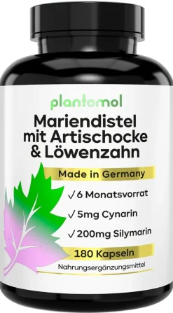 plantomol® Mariendistel Kapseln mit Artischocke & Löwenzahn|