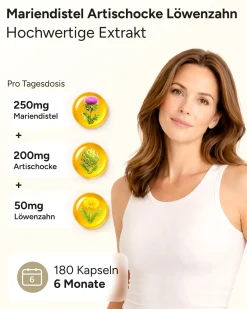 plantomol® Mariendistel Kapseln mit Artischocke & Löwenzahn|