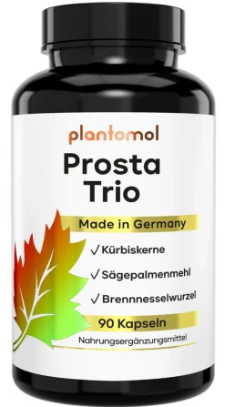 ® Prostata Komplex mit Kürbiskern Sägepalme Brennnessel - Brennessel Kapseln - Prosta Trio>plantomol Hot