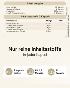 ® Prostata Komplex mit Kürbiskern Sägepalme Brennnessel - Brennessel Kapseln - Prosta Trio><noscript><img width=