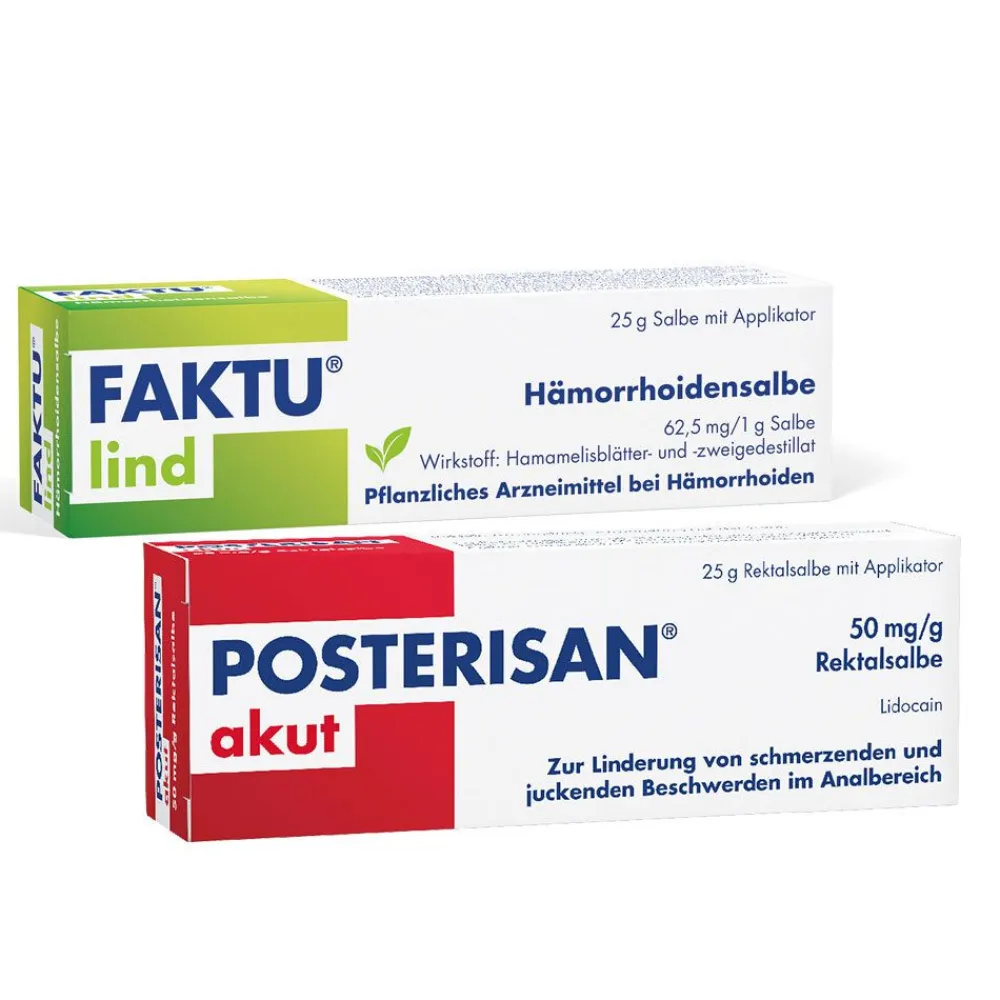 Posterisan akut Hämorrhoidensalbe (Lidocain) bei starkem Juckreiz, Schmerzen im Analbereich, 25 g Salbe +> Best