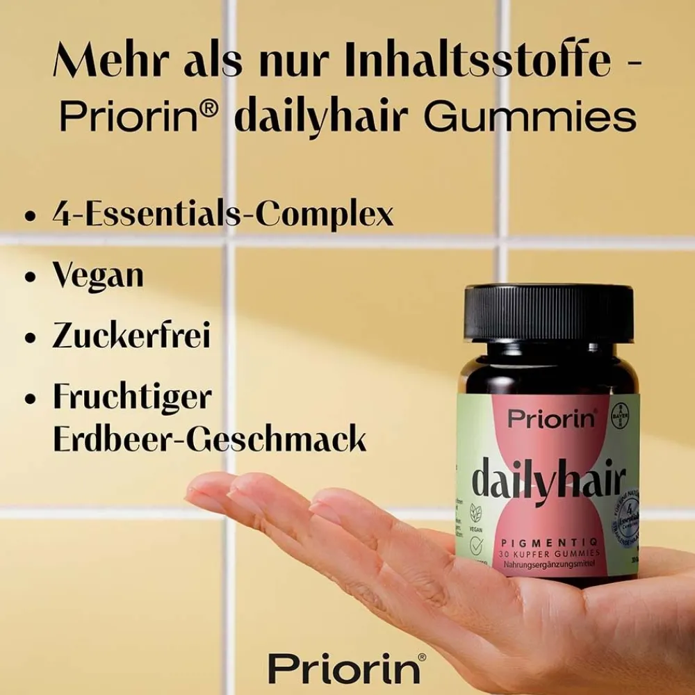 ® dailyhair PIGMENTIQ: Gummies, die die Haarfarbe strahlen lassen|Priorin Best