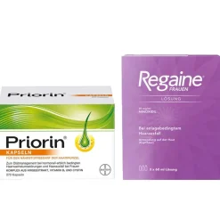 Priorin® Kapseln + Regaine® Frauen Lösung 2% 3 Monats-Vorrat>