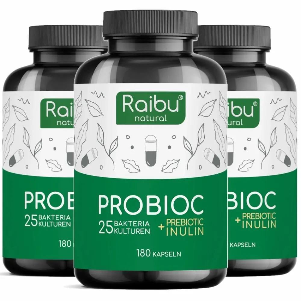 Probiotika Kulturen Komplex Kapseln, Mit 25 Bakterienstämme + Inulin, 180 St –|Raibu Online