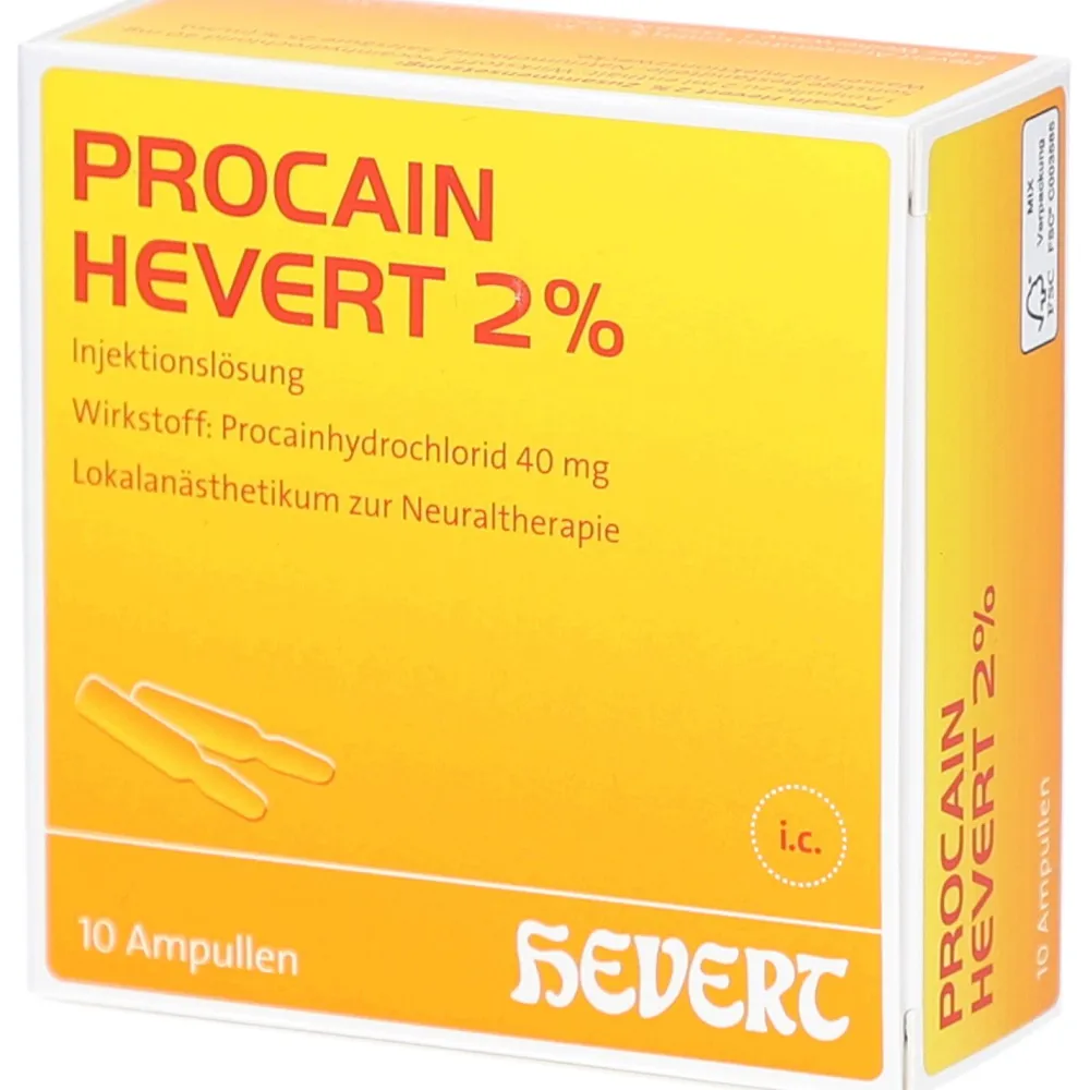 PROCAIN Hevert 2% Injektionslösung Ampullen>