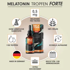 - Melatonin Tropfen FORTE (30 ml) - 1100 Tropfen mit je 0,5 mg Melatonin>ProFuel New