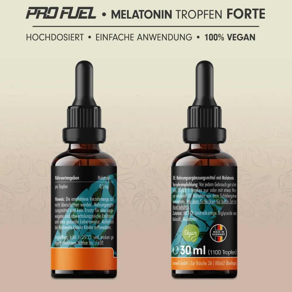 - Melatonin Tropfen FORTE (30 ml) - 1100 Tropfen mit je 0,5 mg Melatonin>ProFuel New