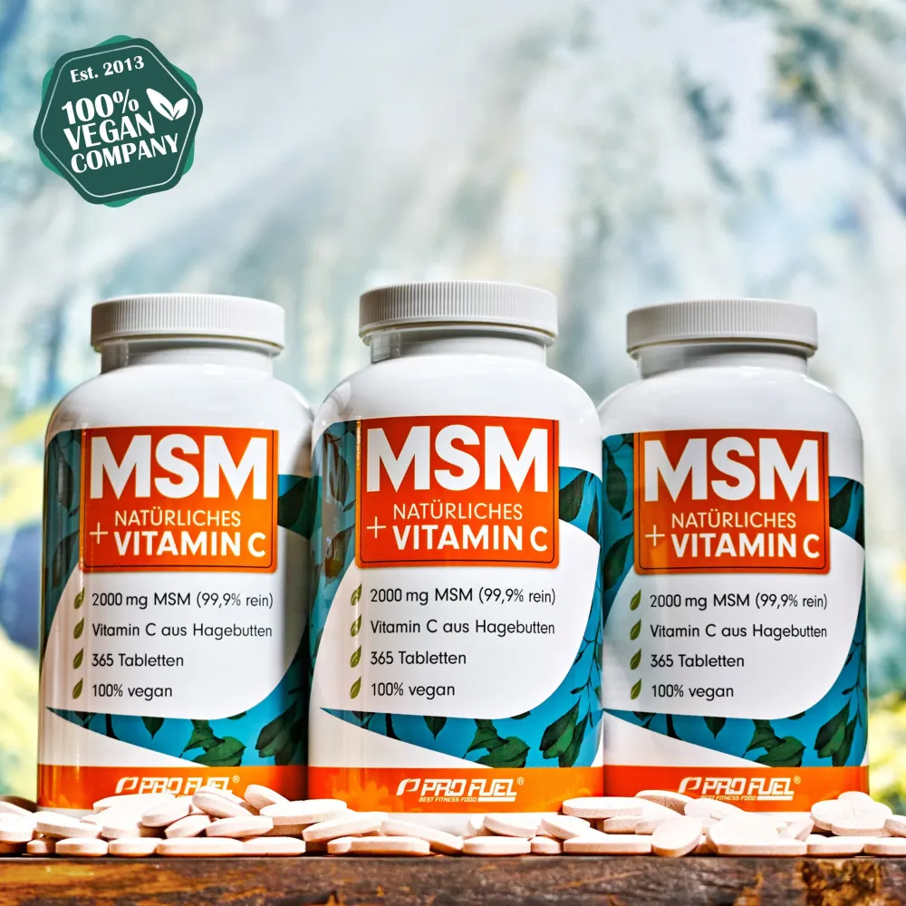 - MSM 2000mg pro Tag + natürliches Vitamin C - 365 MSM Tabletten mit Methylsulfonylmethan|ProFuel Outlet