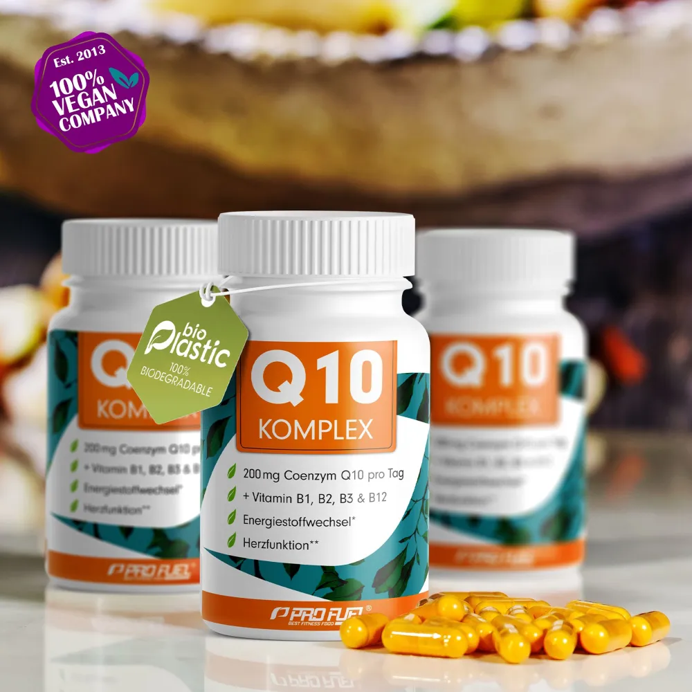 - Q10 KOMPLEX Kapseln hochdosiert - Coenzym Q10 mit 200mg Coenzym Q10 + Vitamin B12|ProFuel Discount