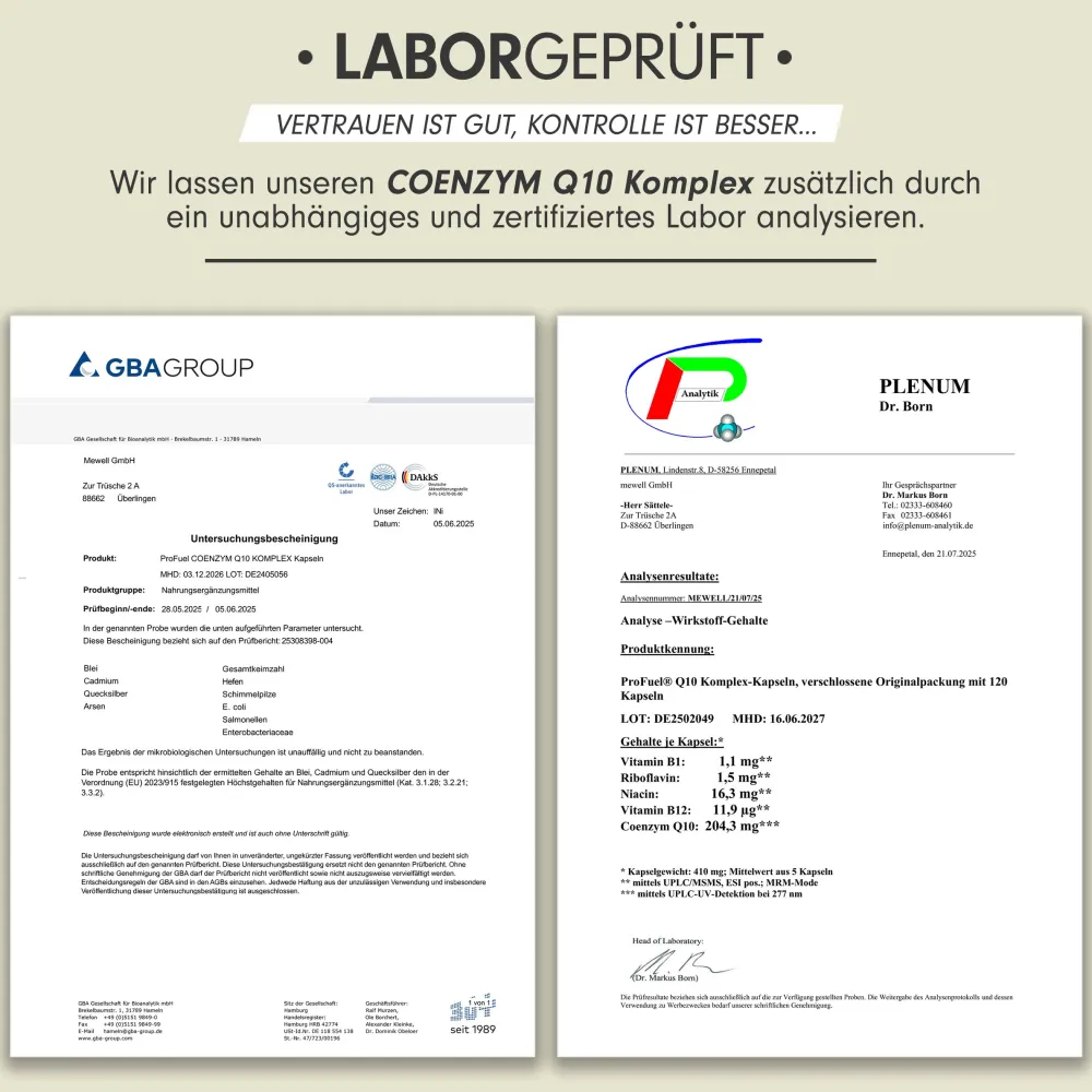 - Q10 KOMPLEX Kapseln hochdosiert - Coenzym Q10 mit 200mg Coenzym Q10 + Vitamin B12|ProFuel Discount