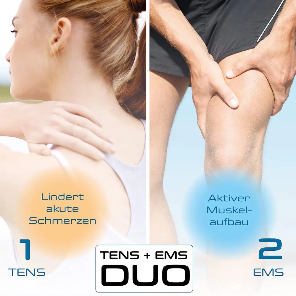 prorelax TENS EMS DuoElektrostimulationsgerät 2 Therapien mit einem Gerät|