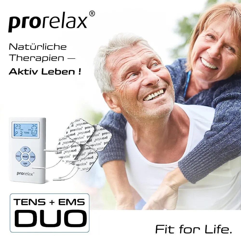 prorelax TENS EMS DuoElektrostimulationsgerät 2 Therapien mit einem Gerät|