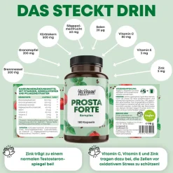 Prosta Forte Komplex, Kürbiskern, Brennnessel, Granantapfel, Selen PREMIUM|YesVegan Discount