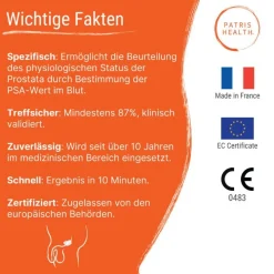 Prostata & PSA Selbsttest – Bluttest für Zuhause zur frühen Erkennung – Patris Health®| Sale