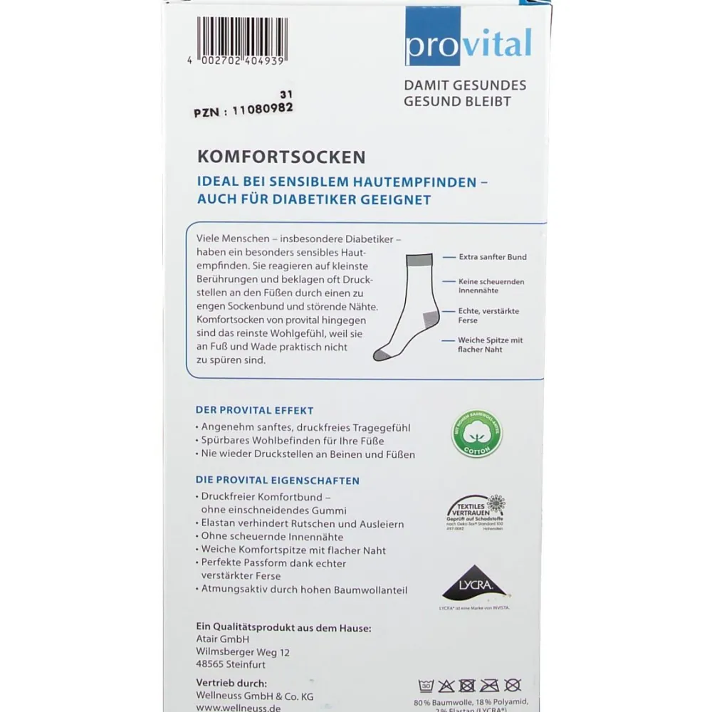 Komfortsocken Gr. 39-42 marine|provital