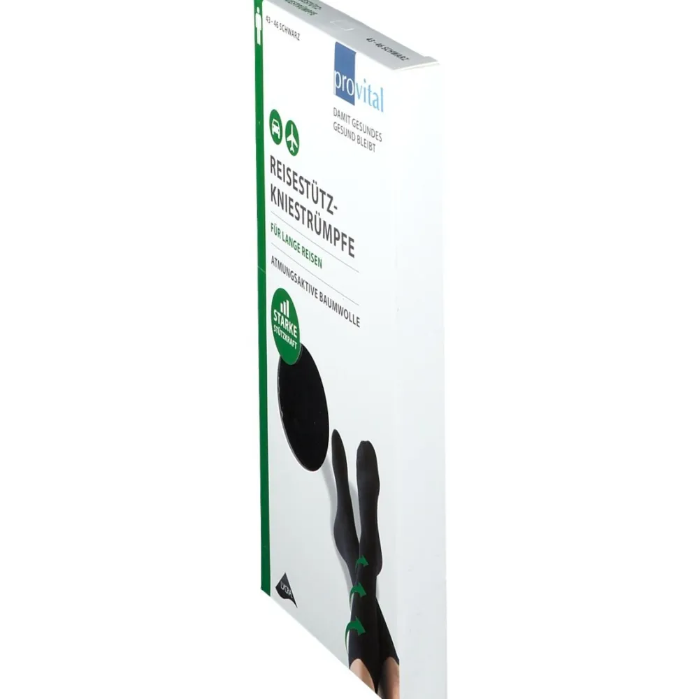 Reisekniestrümpfe Gr. 43 - 46 schwarz|provital New