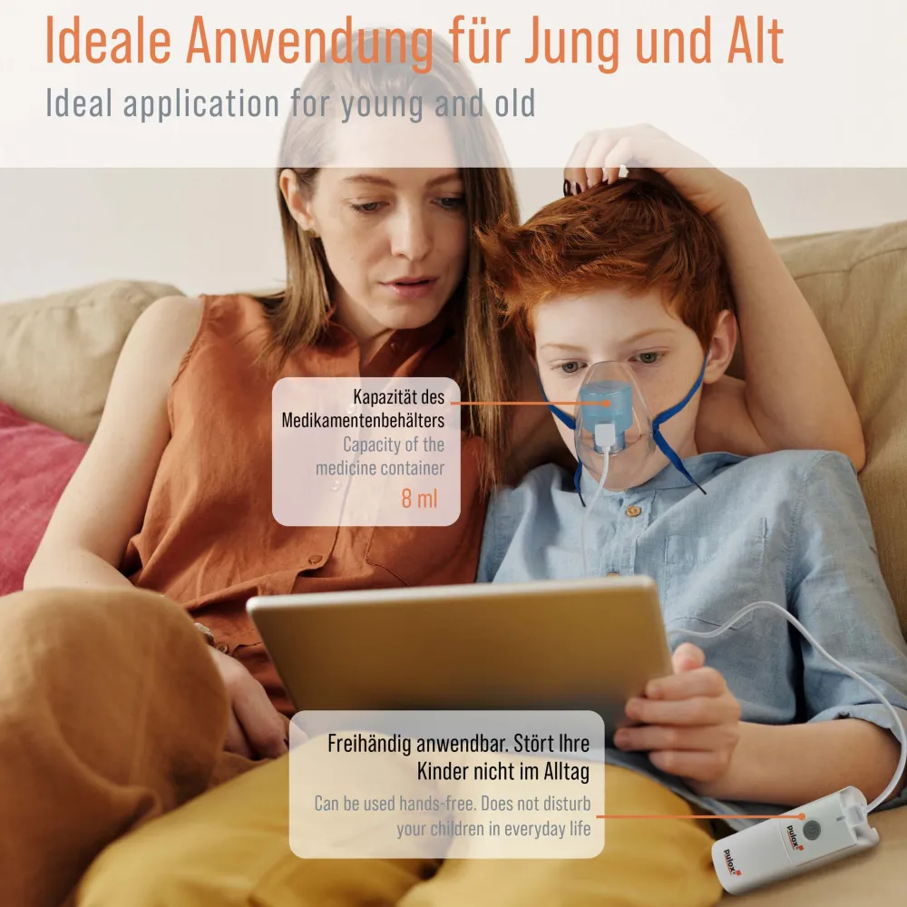 IN-200 Vapo Portabler Vernebler Nebulizer Inhalationsgerät mit Maske für Erwachsene und Kinder>pulox Best