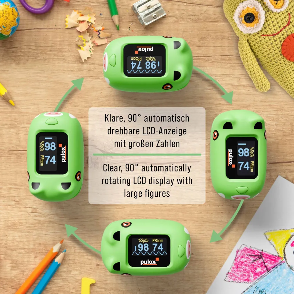 PO-230 - Finger-Pulsoximeter für Kinder - Grün>pulox New