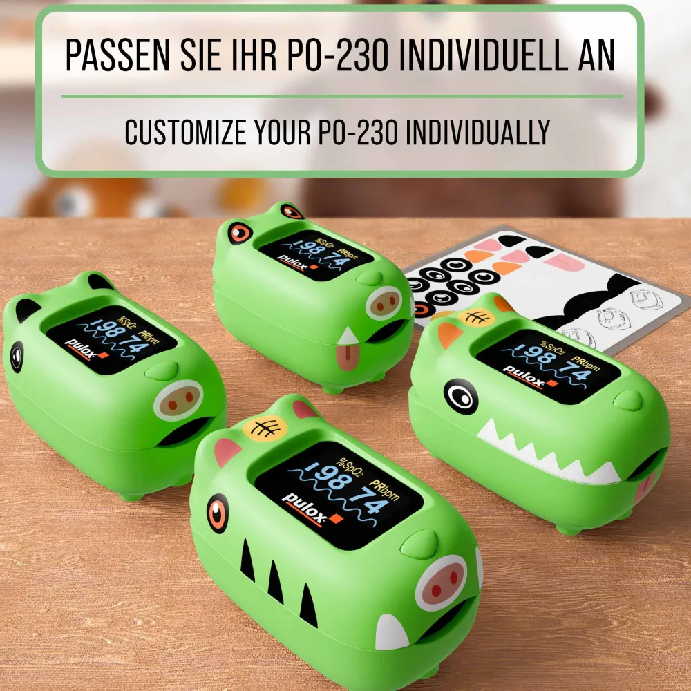 PO-230 - Finger-Pulsoximeter für Kinder - Grün>pulox New