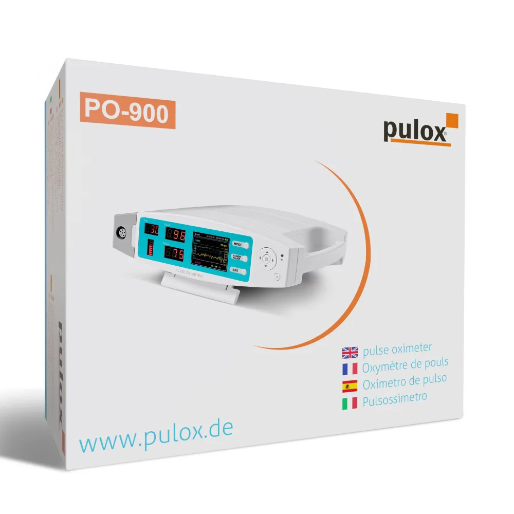 PO-900 Stationäres Pulsoximeter zur Messung von SpO2, Pulsrate und PI - Alarm und PC-Software>pulox Discount