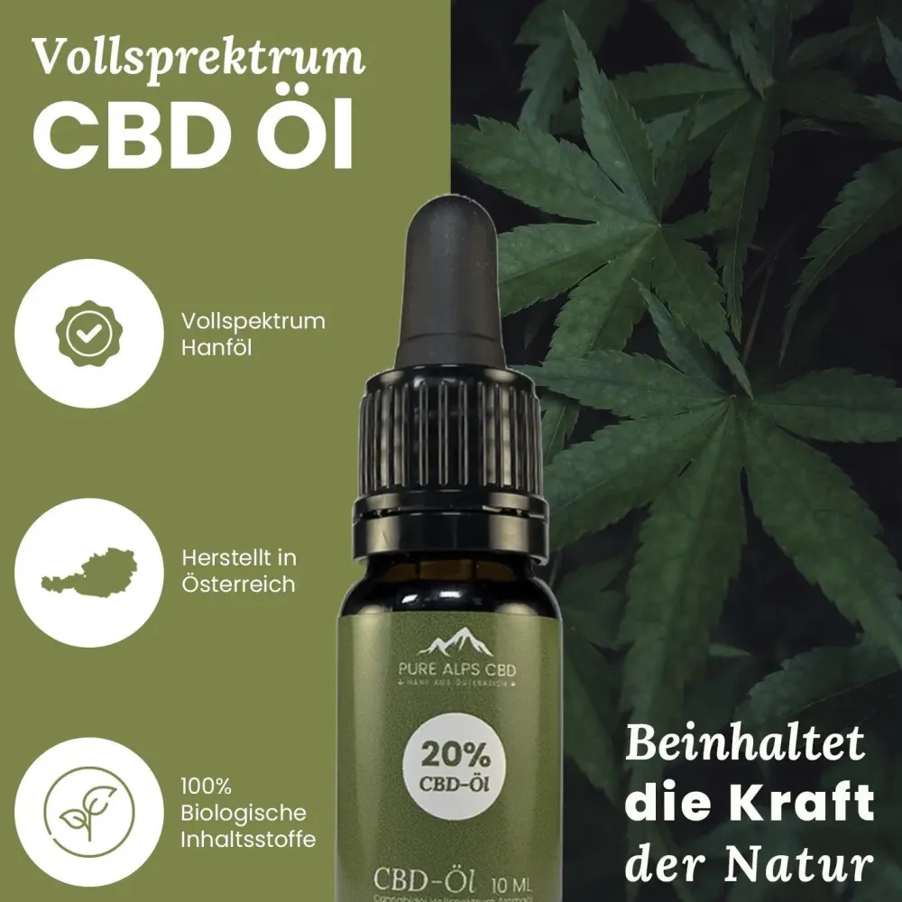 Pure Alps CBD Vollspektrum Öl Tropfen 50%> Clearance