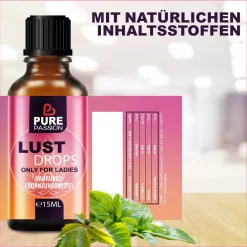 Pure Passion® Lust Drops für Frauen | natürlicher Begleiter für mehr Sinnlichkeit| Hot