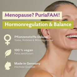 Meno Pause | Wechseljahre | Hormon Balance | Rotklee & Mönchspfeffer | vegan|Puriafam Discount