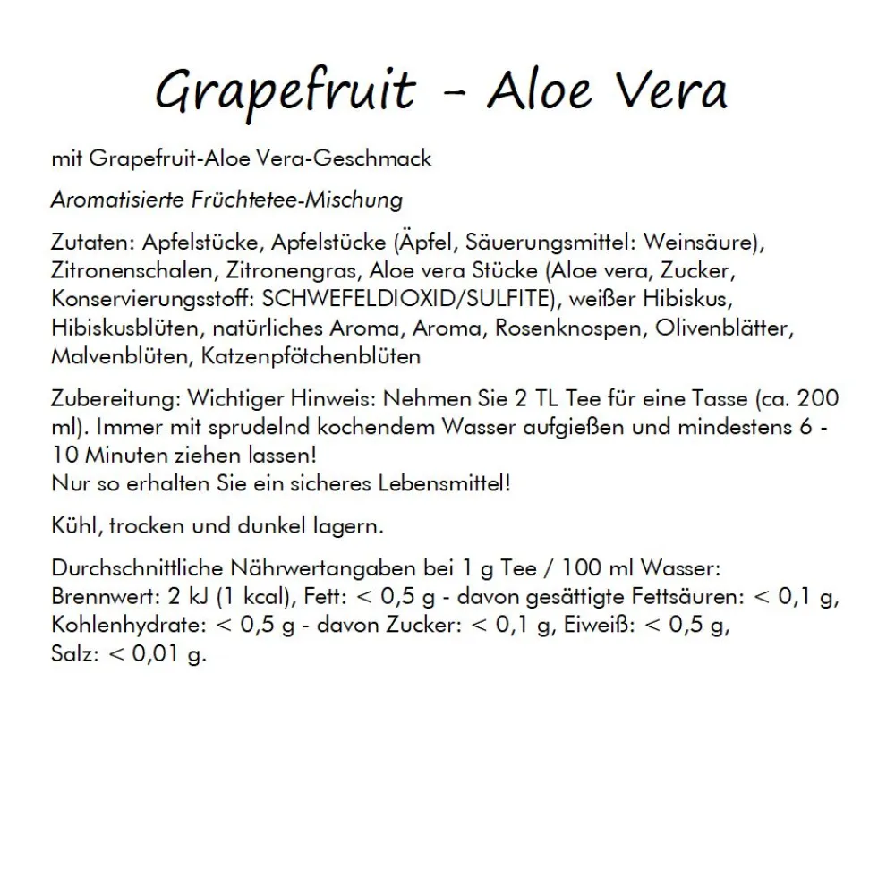 Quertee® - Grapefruit - Aloe Vera - Früchtetee mit exotischem Grapefruit - Aloe Vera Geschmack> Sale