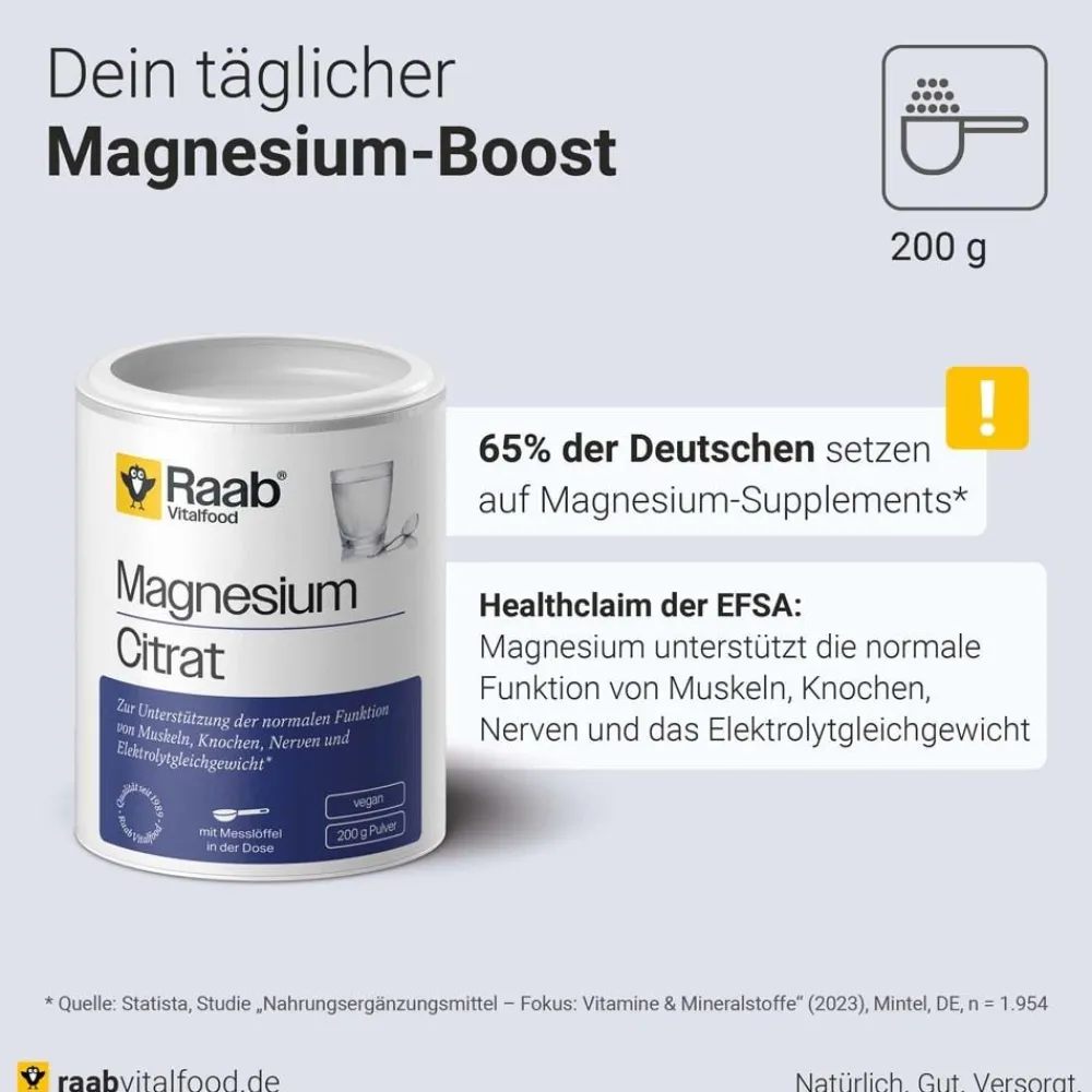 Raab Vitalfood® Magnesiumcitrat Pulver> Online