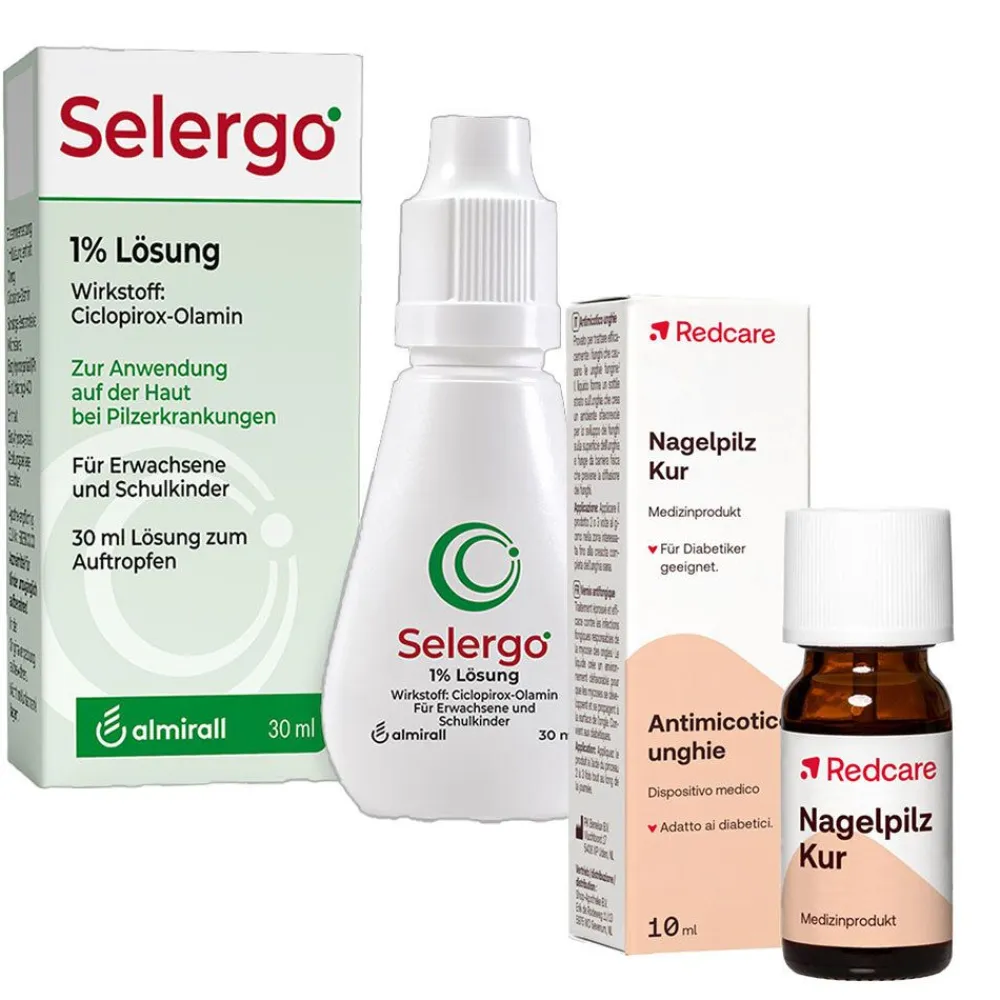 Nagelpilzkur + Selergo® 1% Lösung>Redcare
