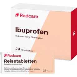 Reisetabletten Dimenhydrinat 50 mg + Ibuprofen 400 mg|Redcare New