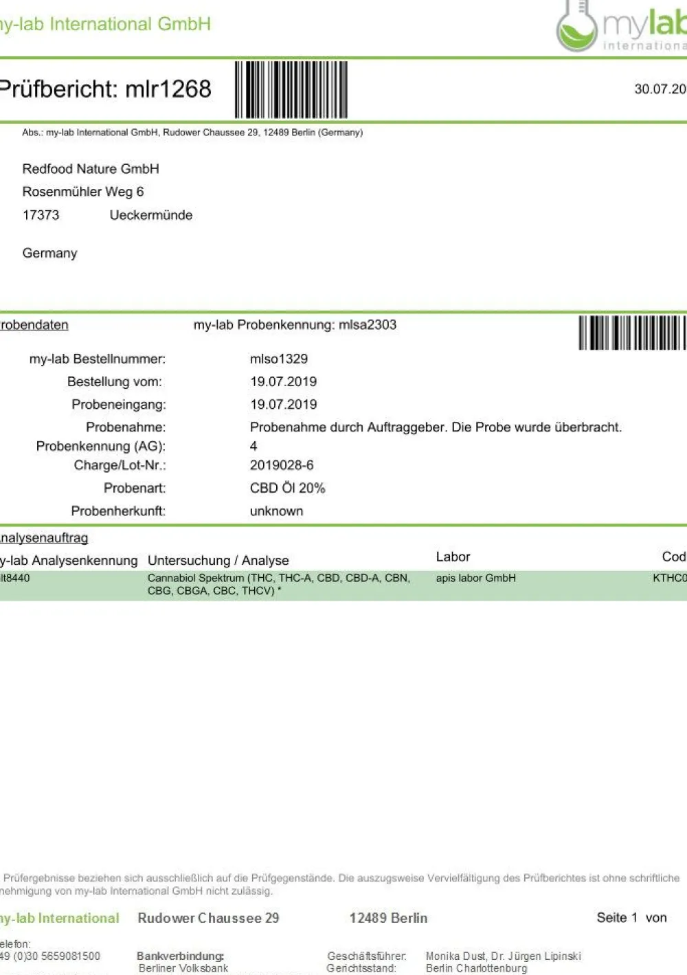 ® CBD ÖL Vollspektrum 20% - 30 ml>Redfood Best