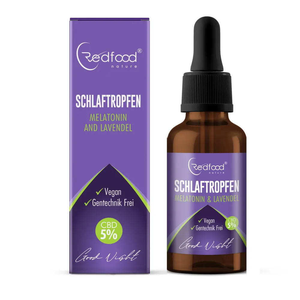 Redfood® CBD Schlaftropfen mit Melantonin & Lavendel| Best