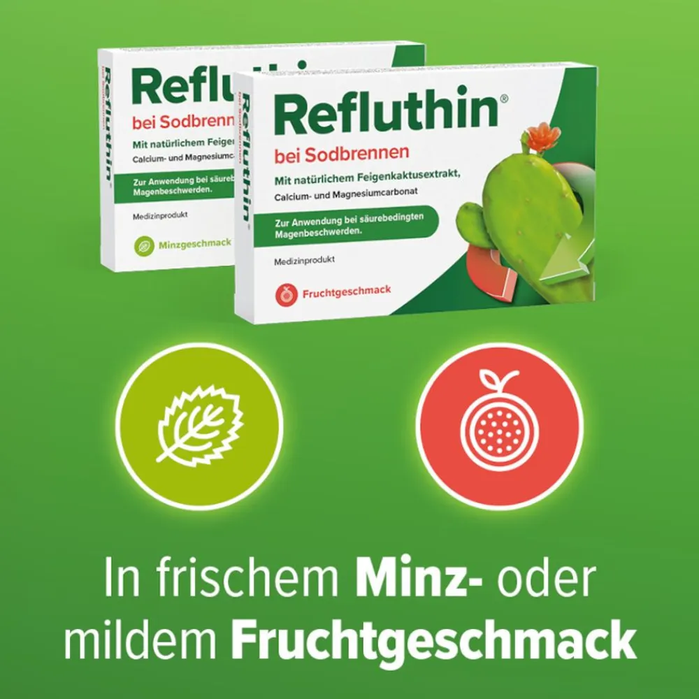 Refluthin® bei Sodbrennen - Fruchtgeschmack - Schnelle Hilfe bei Reflux - Schützt die Speiseröhre - gut verträglich - Jetzt 20% mit dem Code schwabe20 sparen*> Hot