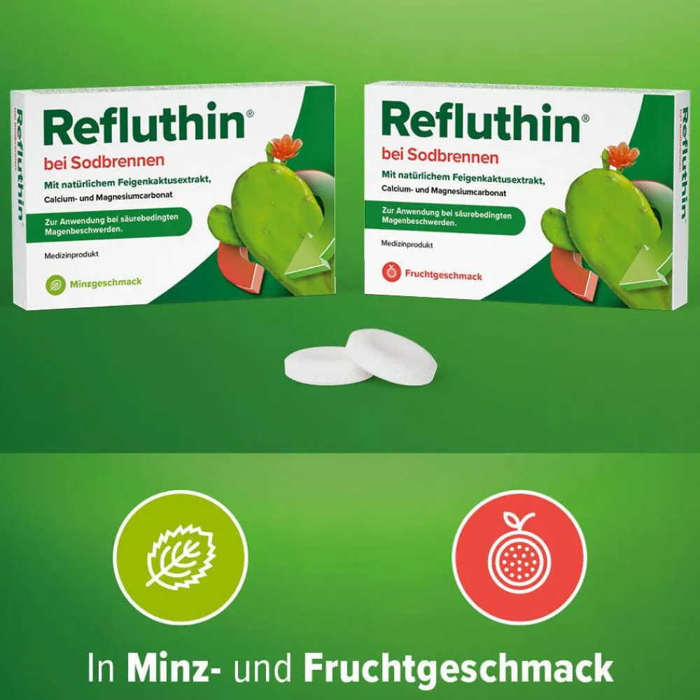 Refluthin® bei Sodbrennen - Fruchtgeschmack - Schnelle Hilfe bei Reflux - Schützt die Speiseröhre - gut verträglich - Jetzt 20% mit dem Code schwabe20 sparen*> Hot