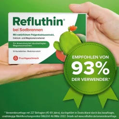 Refluthin® bei Sodbrennen - Fruchtgeschmack - Schnelle Hilfe bei Reflux - Schützt die Speiseröhre - gut verträglich><noscript><img width=