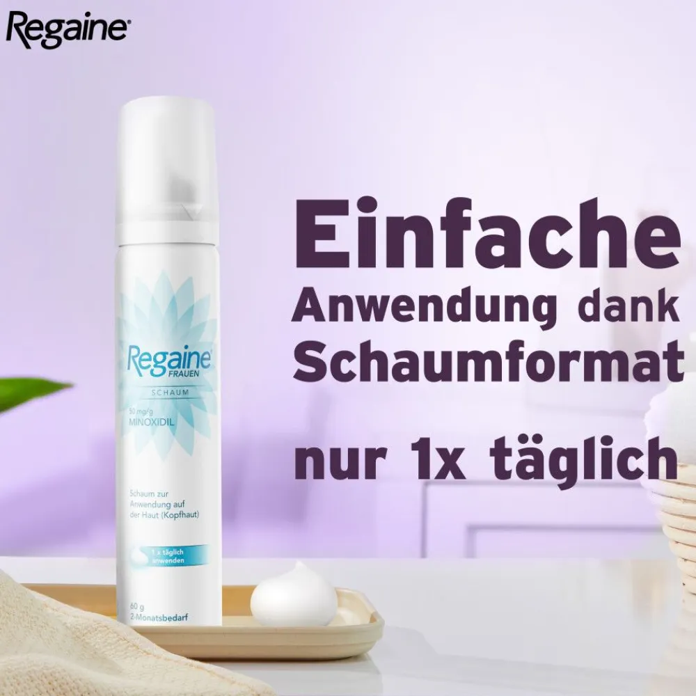 Frauen Schaum mit Minoxidil bei erblich bedingtem Haarausfall - Jetzt 20% mit dem Code 20 sparen*|Regaine Clearance