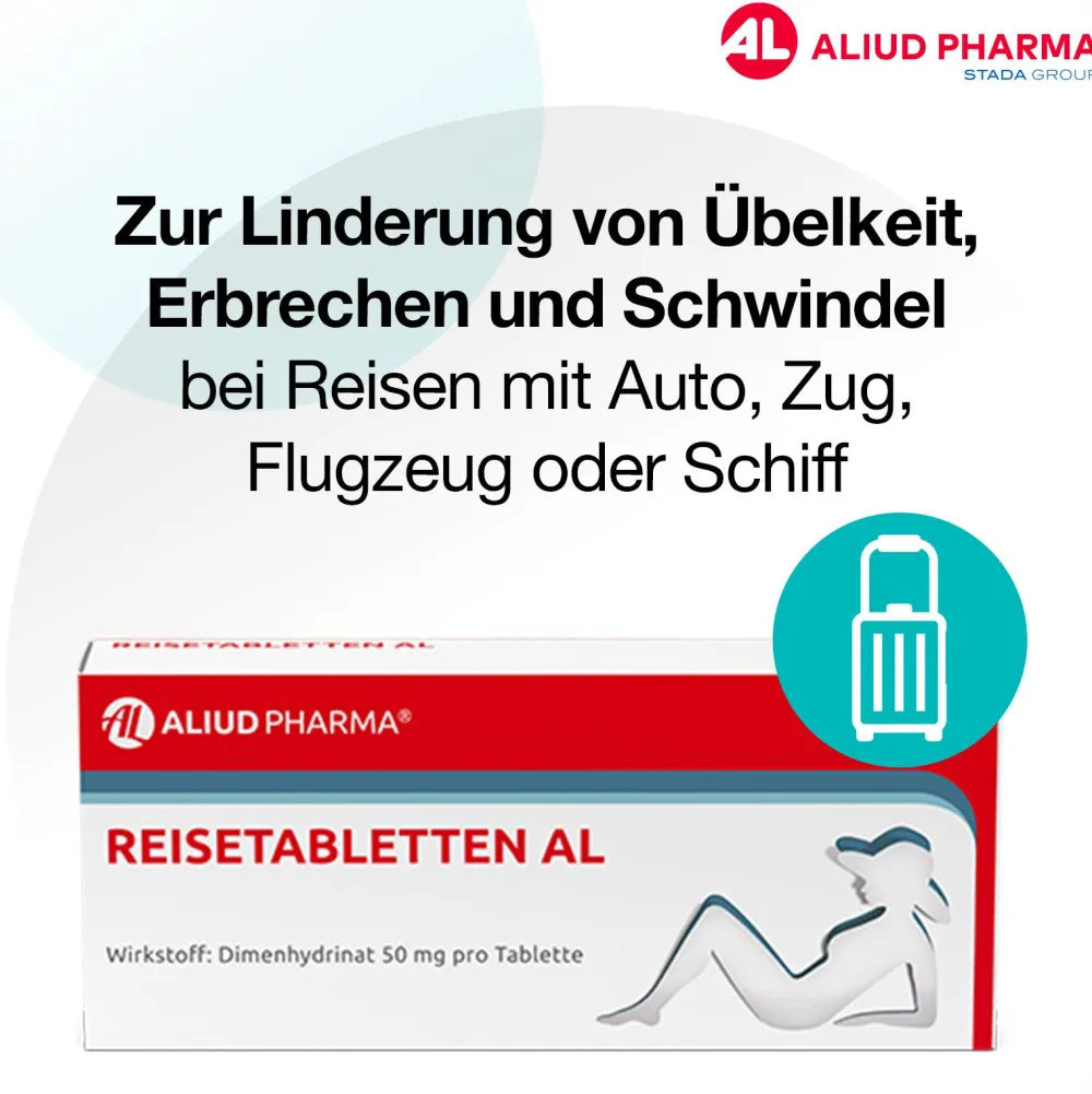 Reisetabletten AL bei Schwindel, Übelkeit und Erbrechen|Aliud Clearance