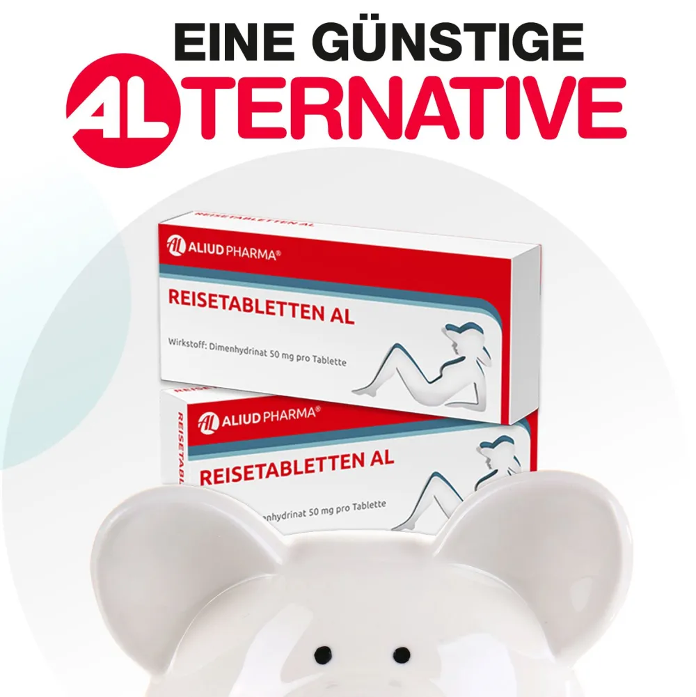 Reisetabletten AL bei Schwindel, Übelkeit und Erbrechen|Aliud Clearance