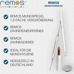Zahnradierer, Zahnsteinentferner & Dentalspiegel Set|Remos Best
